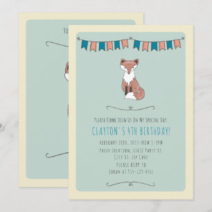 Wild, Red Fox Birthday Party Invitations