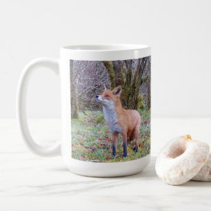 Wild Red Fox Standing Frosty Landscape Cozy Winter Coffee Mug