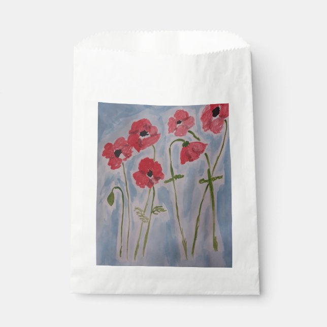 Wild Red Poppies Favour Bags (Front)