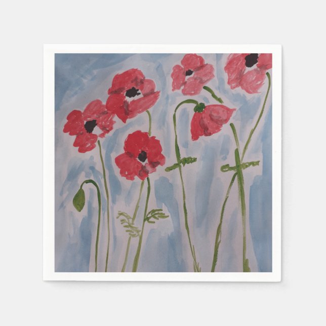 Wild Red Poppies Napkin (Front)