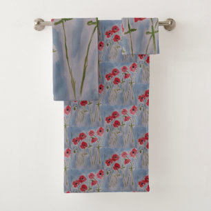 Wild Red Poppies Towel Set