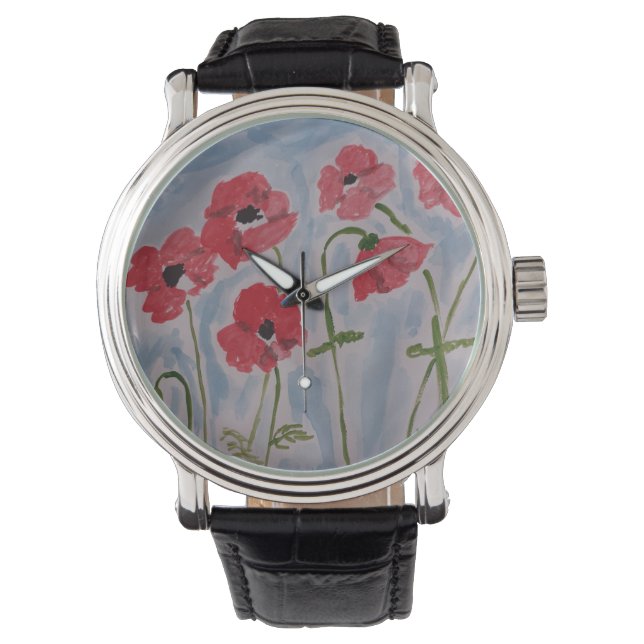 Wild Red Poppies Watch (Front)