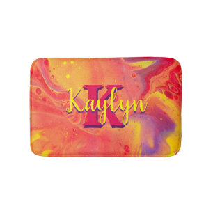 Wild Red Purple Acrylic Flow Art Bath Mat
