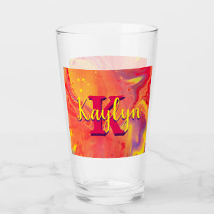 Wild Red Purple Acrylic Flow Art Glass