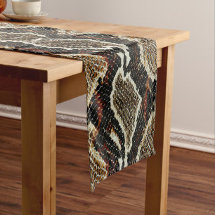 wild reptile pattern colourful python snake print short table runner
