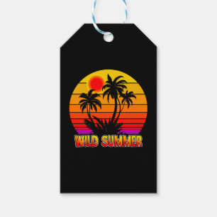 Wild Retro Summer Vibes with Palm Trees Design Gift Tags