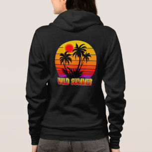 Wild Retro Summer Vibes with Palm Trees Design Hoodie