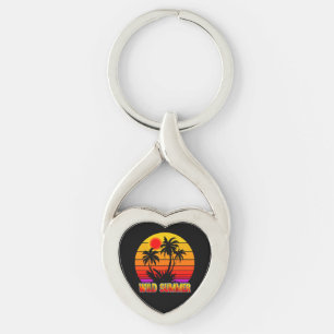 Wild Retro Summer Vibes with Palm Trees Design Key Ring