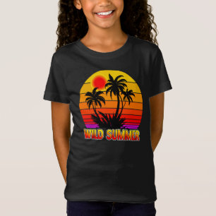 Wild Retro Summer Vibes with Palm Trees Design T-Shirt