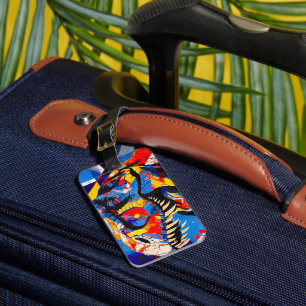 Wild Retro T-rex Dinosaur Fusion Luggage Tag
