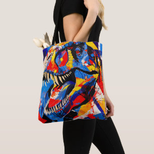 Wild Retro T-rex Dinosaur Fusion Tote Bag