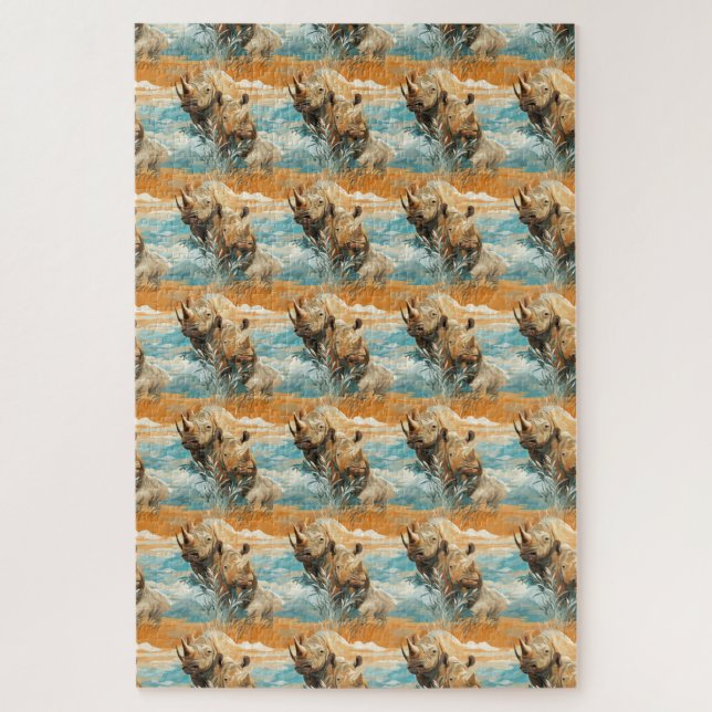 Wild Rhino Odyssey Impossibly Painful Jigsaw Puzzle (Vertical)
