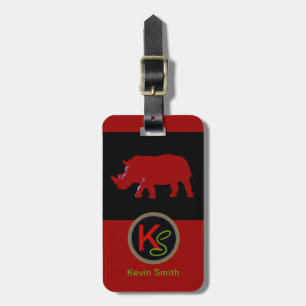 Wild Rhinoceros customisable Luggage Tag