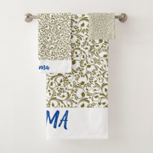 Wild Romantic Field Blue butterflies Bath Towel Set