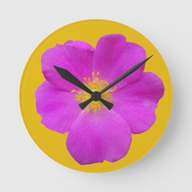 Wild Rose 2 Round Clock (Front)
