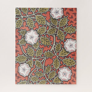 Wild Rose Art Illustration Flower Pattern Jigsaw Puzzle