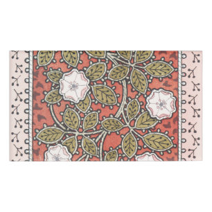 Wild Rose Art Illustration Flower Pattern Name Tag