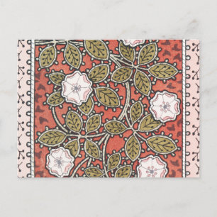 Wild Rose Art Illustration Flower Pattern Postcard