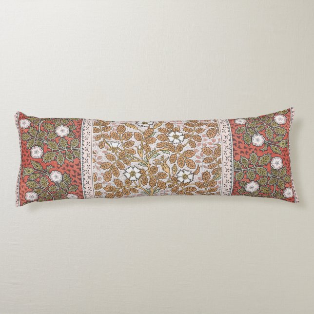 Wild Rose Art Illustration Flower Vintage Body Cushion (Back)