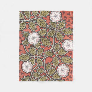 Wild Rose Art Illustration Flower Vintage Fleece Blanket