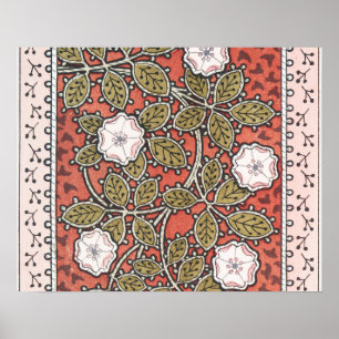 Wild Rose Art Illustration Flower Vintage Poster