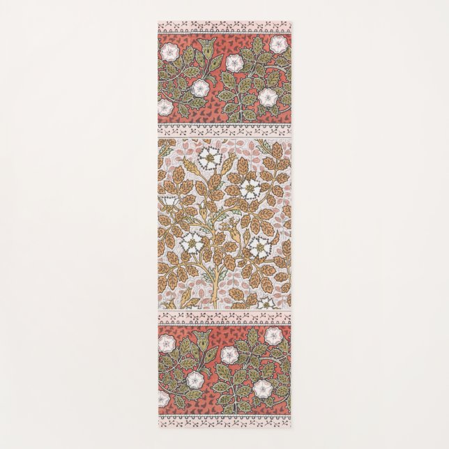 Wild Rose Art Illustration Flower Vintage Yoga Mat (Front)