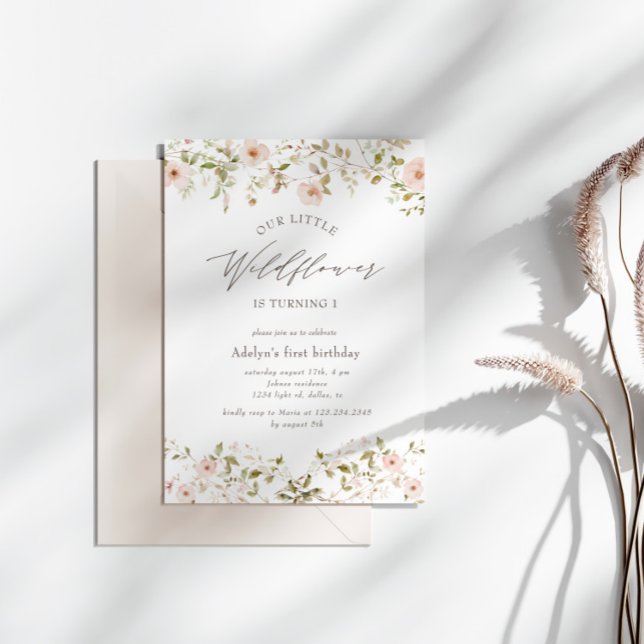 Wild Rose Baby First Birthday Invitation (Creator Uploaded)