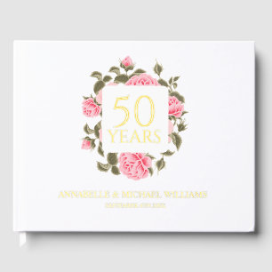 WILD ROSE BOUQUET 50th GOLDEN ANNIVERSARY  Guest Book