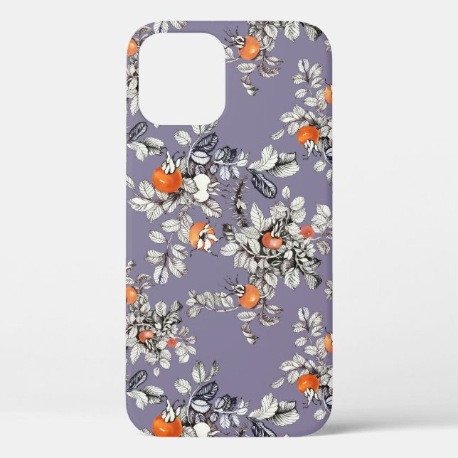 Wild Rose Branches: Purple Pattern. Case-Mate iPhone Case (Back)