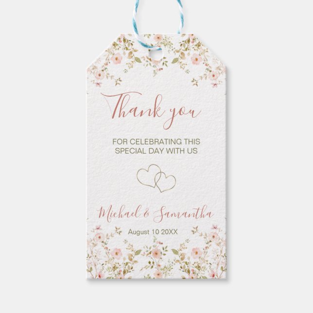 Wild Rose Country Wedding Gift Tags (Front)