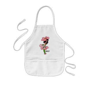 Wild Rose Cute Flower Child Floral Vintage Girl Kids Apron