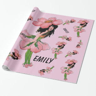 Wild Rose Cute Flower Child Floral Vintage Girl Wrapping Paper