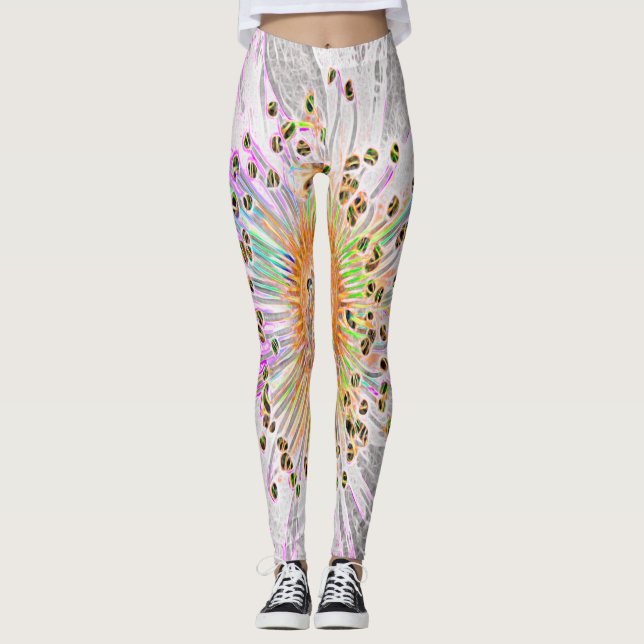Wild Rose Design Leggings in Pastels (Front)