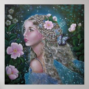 Wild rose fairy poster