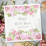 Wild Rose Floral Bridal Shower Napkin<br><div class="desc">Designed to coordinate with our Rose garden bridal shower collection. With pretty pink rose garlands framing your personalised bridal shower details set in elegant text. Designed by Thisisnotme©</div>