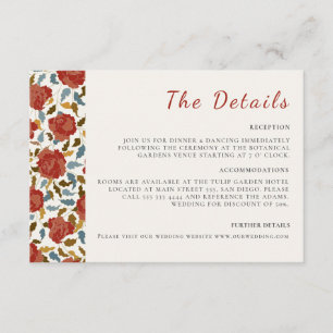 Wild Rose Floral Petals Garden Affair Wedding Enclosure Card