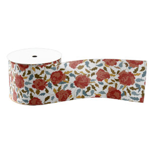 Wild Rose Floral Petals Garden Affair Wedding Grosgrain Ribbon