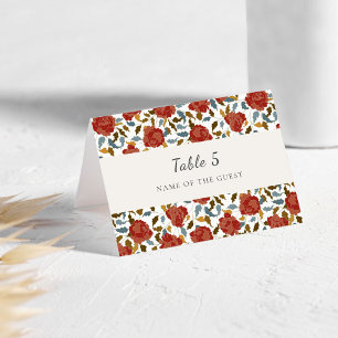 Wild Rose Floral Petals Garden Wedding Place Card
