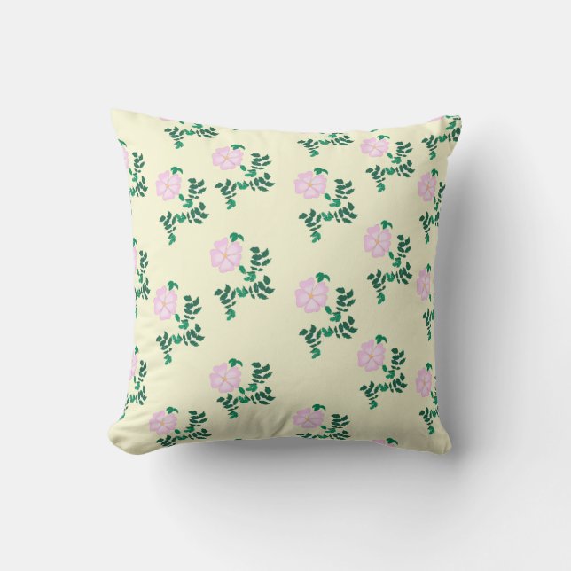 Wild Rose Flower  Cushion (Front)