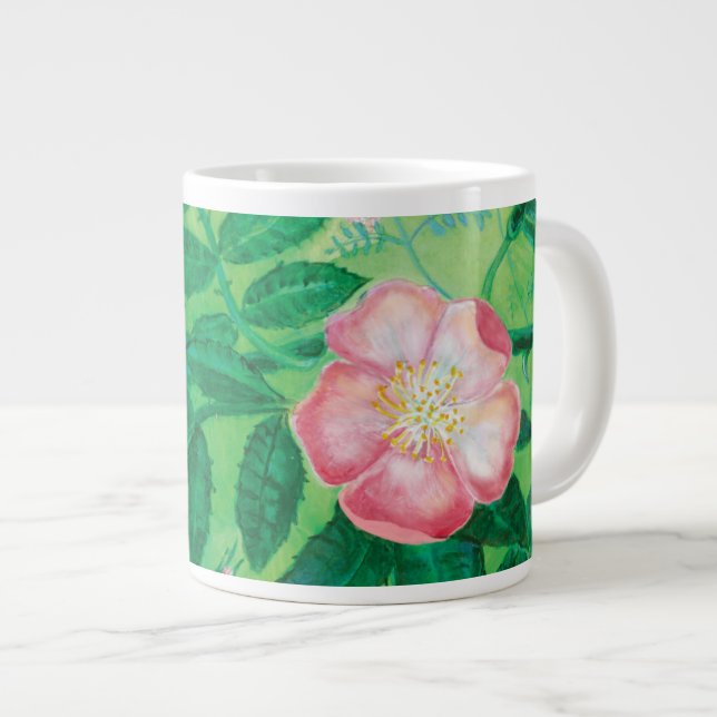 Wild rose flowers  large coffee mug (Front Right)
