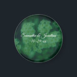 Wild Rose Flowers Personalised Wedding  Magnet<br><div class="desc">Soft and dreamy wild white rambling rose flowers with a dark green overlay save the date wedding announcement or favour refrigerator magnet. Fill in your information in the template. Make more changes to text and font size, style, and colour by clicking on Customise. This image is available on many products...</div>