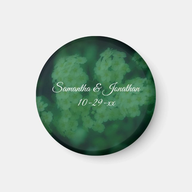 Wild Rose Flowers Personalised Wedding  Magnet (Front)