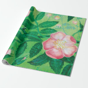 Wild rose flowers wrapping paper
