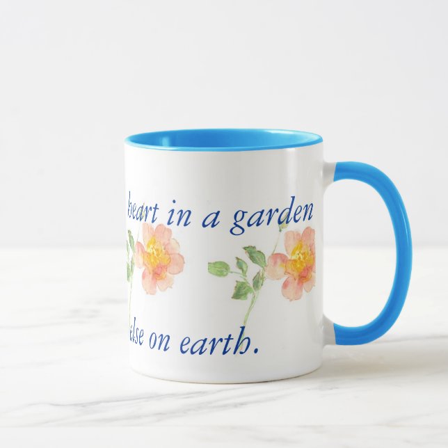 Wild Rose for Gardener Ringer Mug (Right)