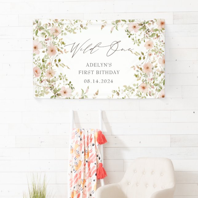 Wild Rose Kids First Birthday Banner (Insitu)