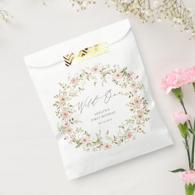 Wild Rose Kids First Birthday Paper Favour Bags (Sealed)