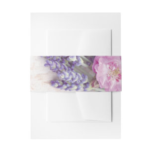 Wild Rose & Lavender Summer Flower Wedding Invitation Belly Band