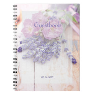 Wild Rose & Lavender Summer Wedding guest book