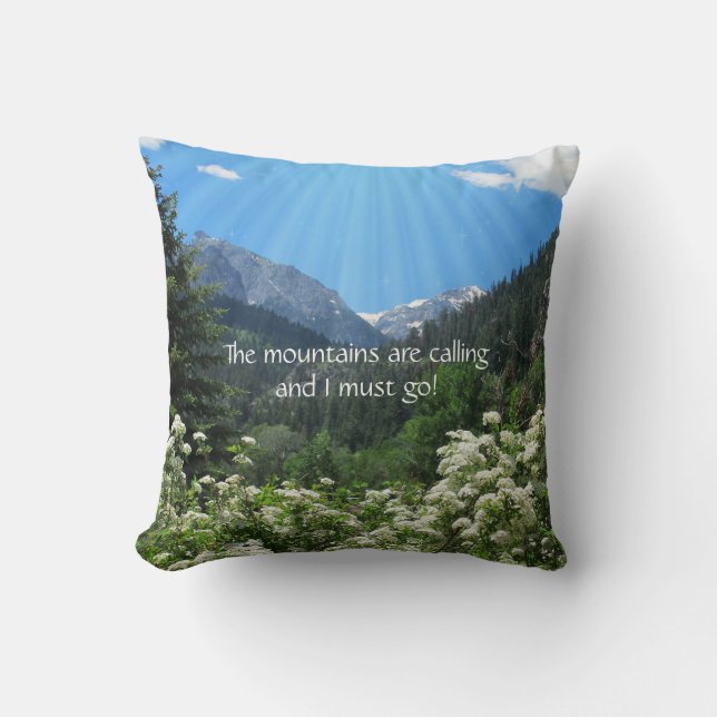 Wild Rose Mountain View Pillow (Front)
