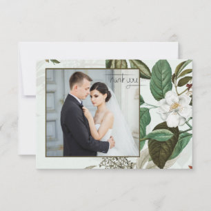 Wild Rose Photo Wedding Thank You Card